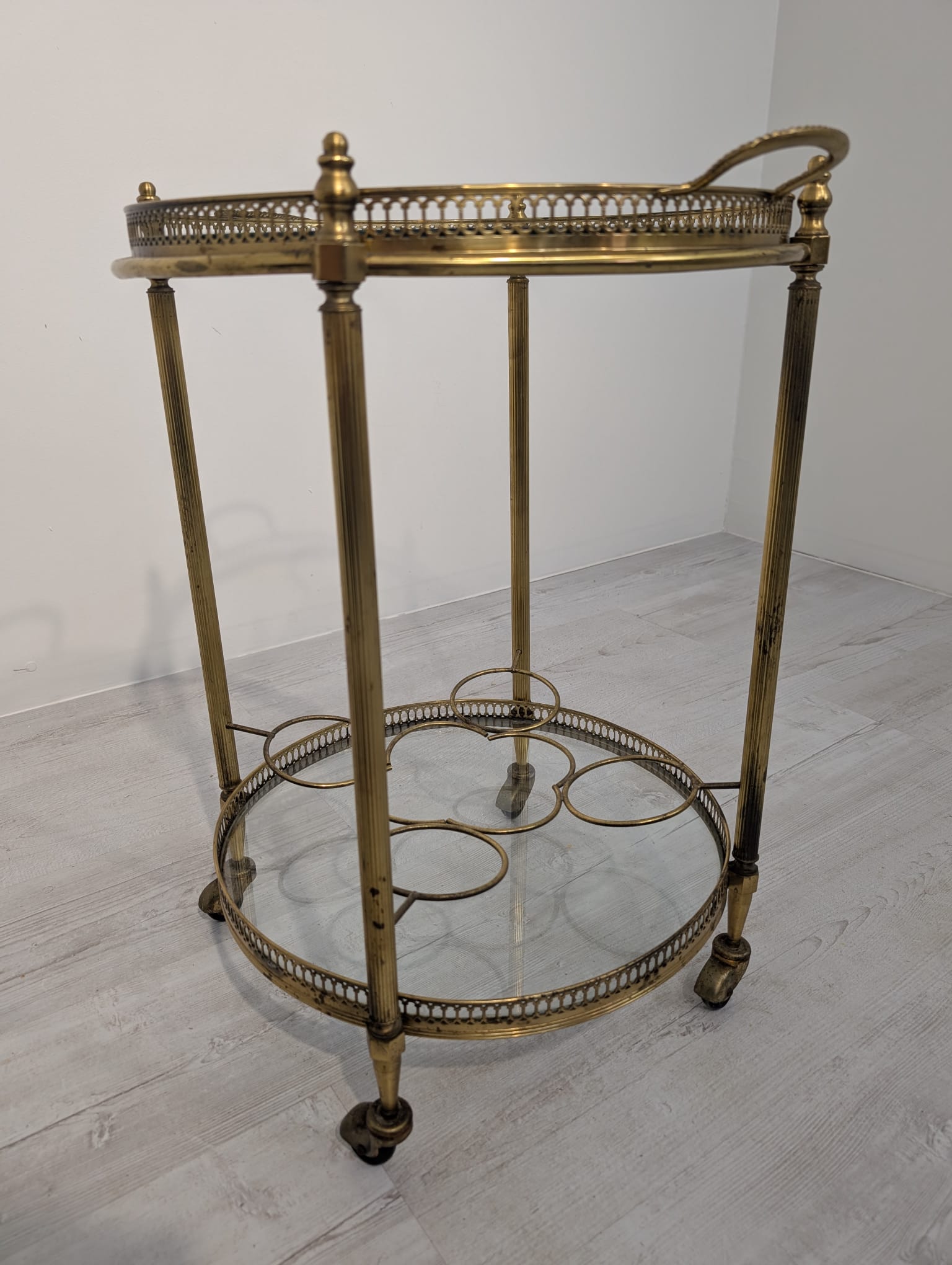 Mobilny barek francuski mosiężny z lat 50-tych - Image 4