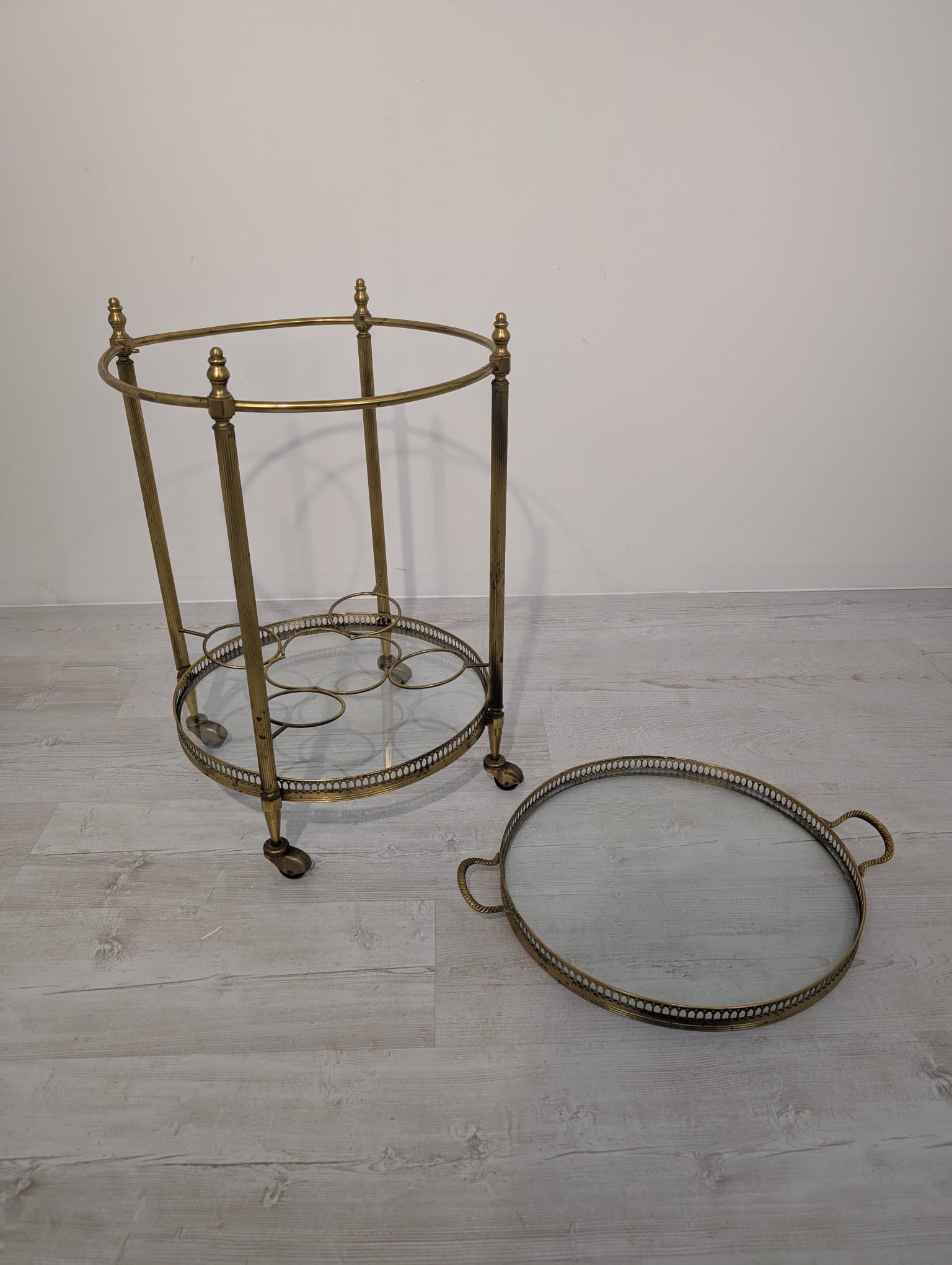 Mobilny barek francuski mosiężny z lat 50-tych - Image 12