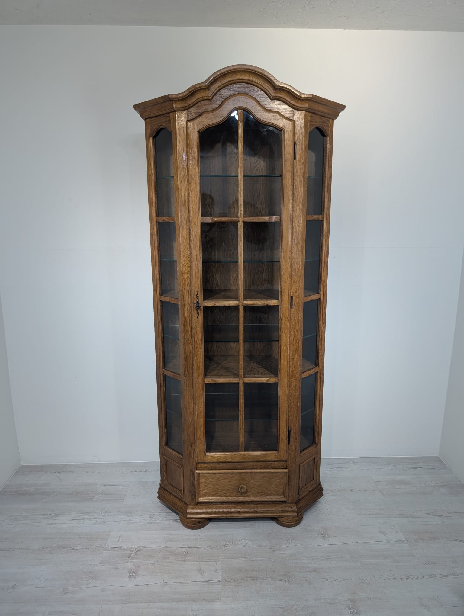 Stylish solid oak display cabinet