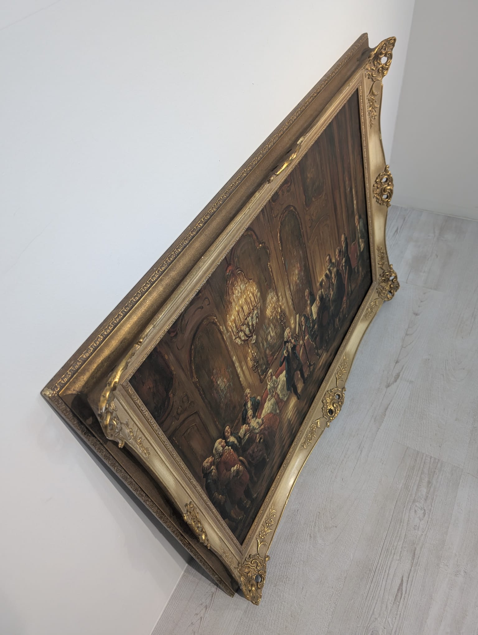 Obraz Adolpha von Menzla, "Koncert flecisty Fryderyka Wielkiego w Sanssouci" - obrazek 7