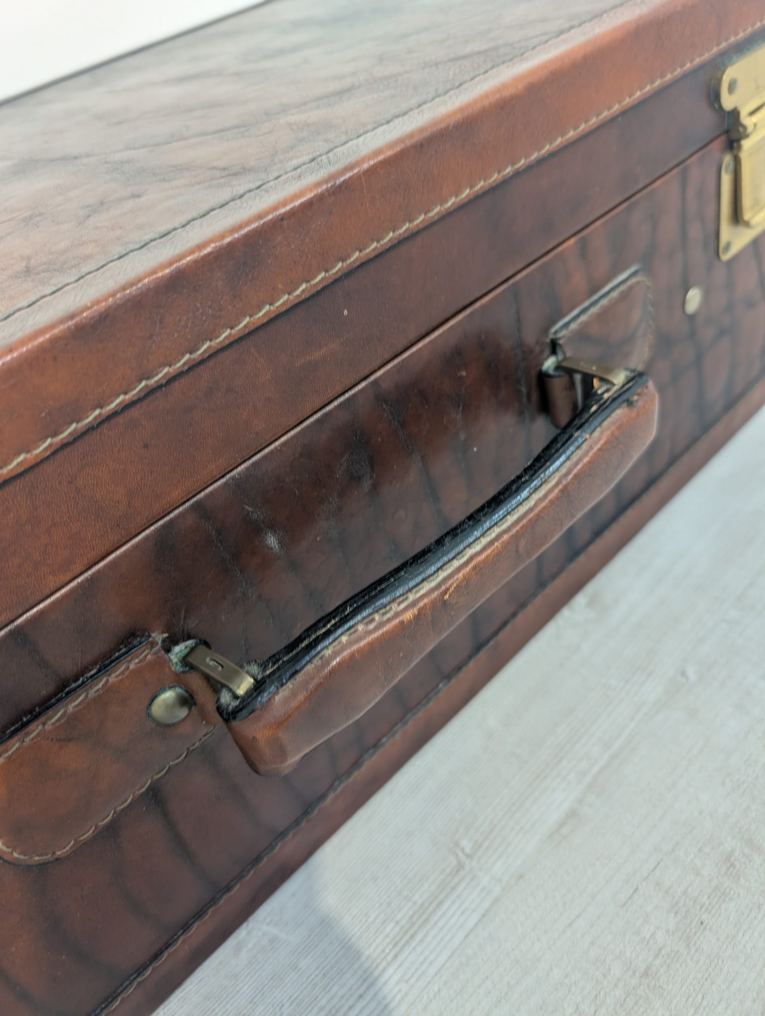 Walizka skórzana włoska PRINCIPE z lat 50-tych - obrazek 3
