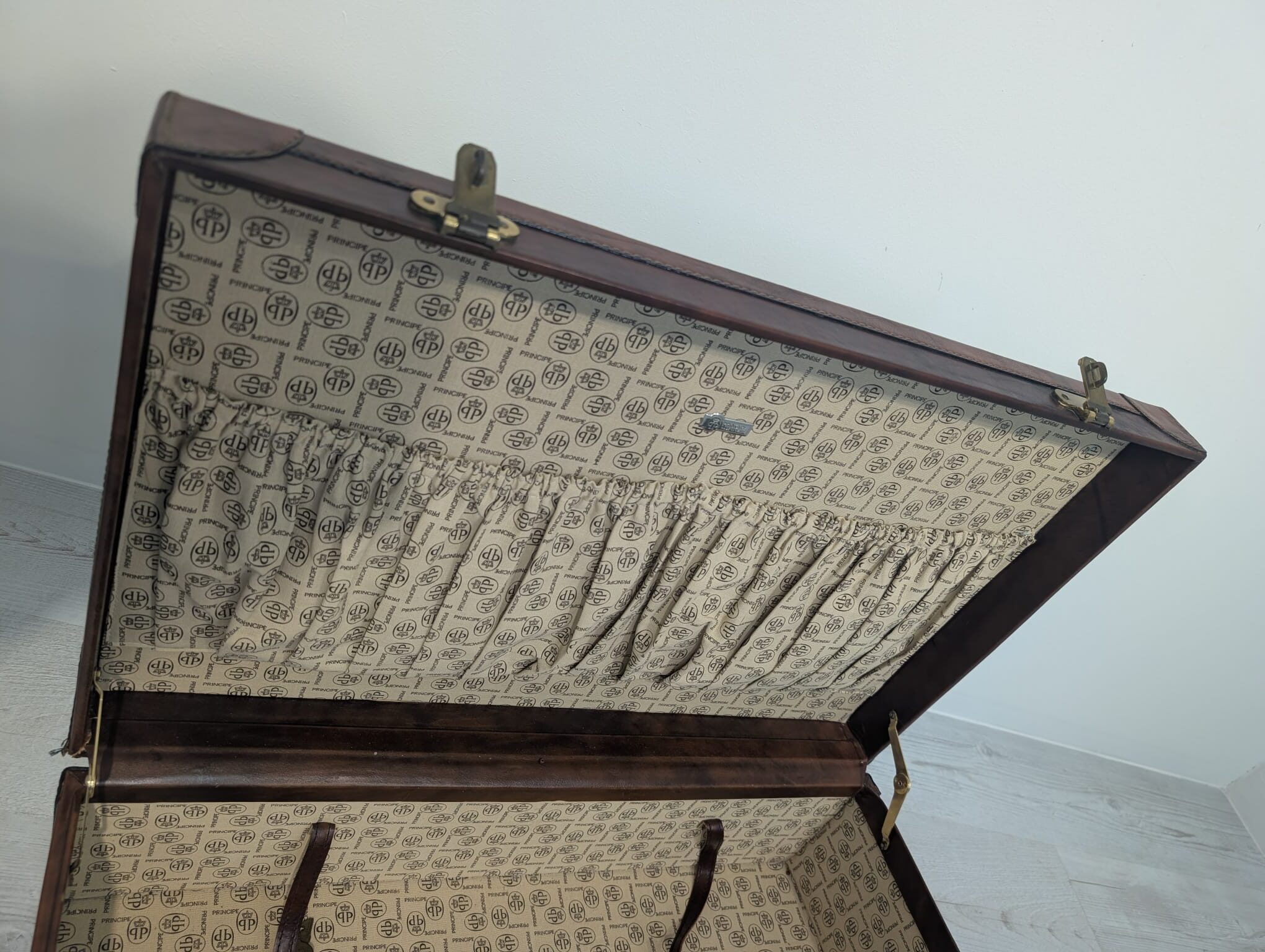 Walizka skórzana włoska PRINCIPE z lat 50-tych - obrazek 9