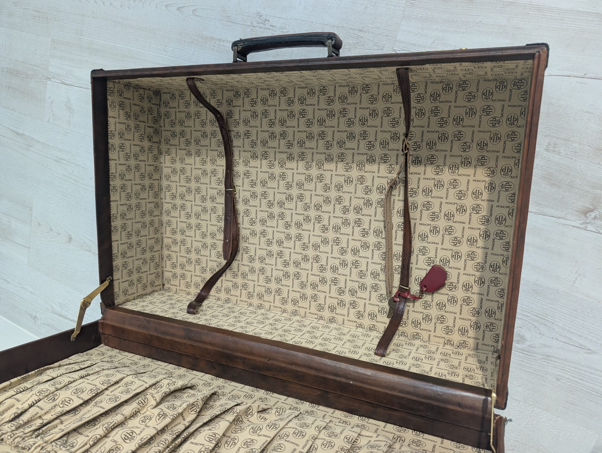 Walizka skórzana włoska PRINCIPE z lat 50-tych - obrazek 10