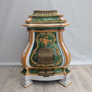 Baroque-style Italian faience cooker electric