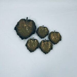 Vintage style brass leaf set