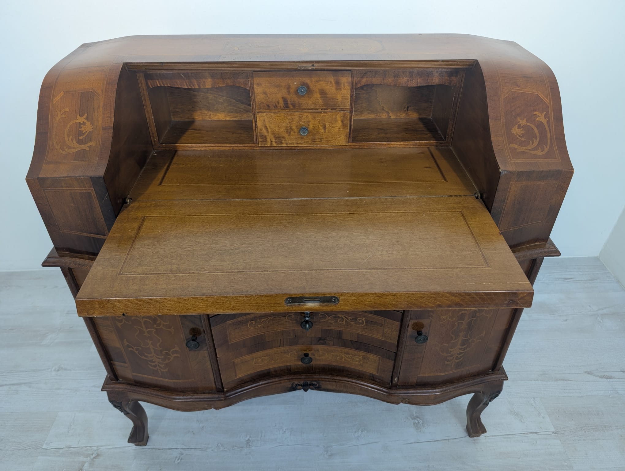 Sekretarzyk, biurko włoskie z intarsją - obrazek 7