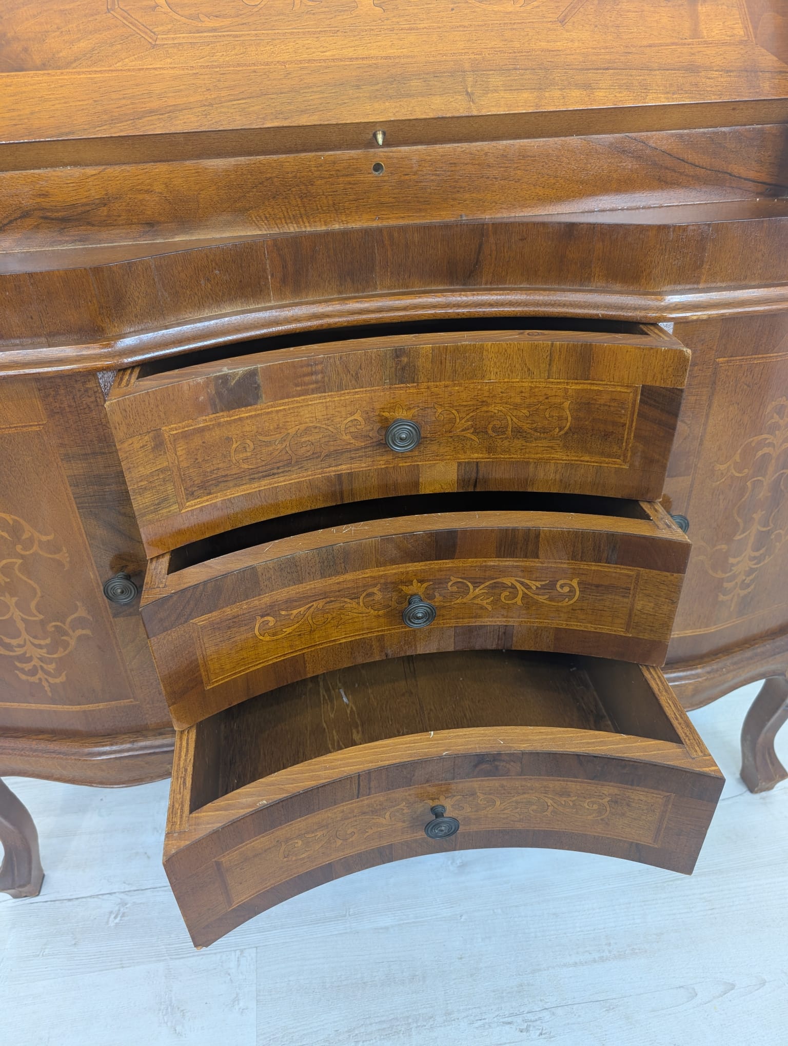 Sekretarzyk, biurko włoskie z intarsją - obrazek 10