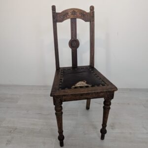 Krzesło secesyjne, rzeźbione, dębowe