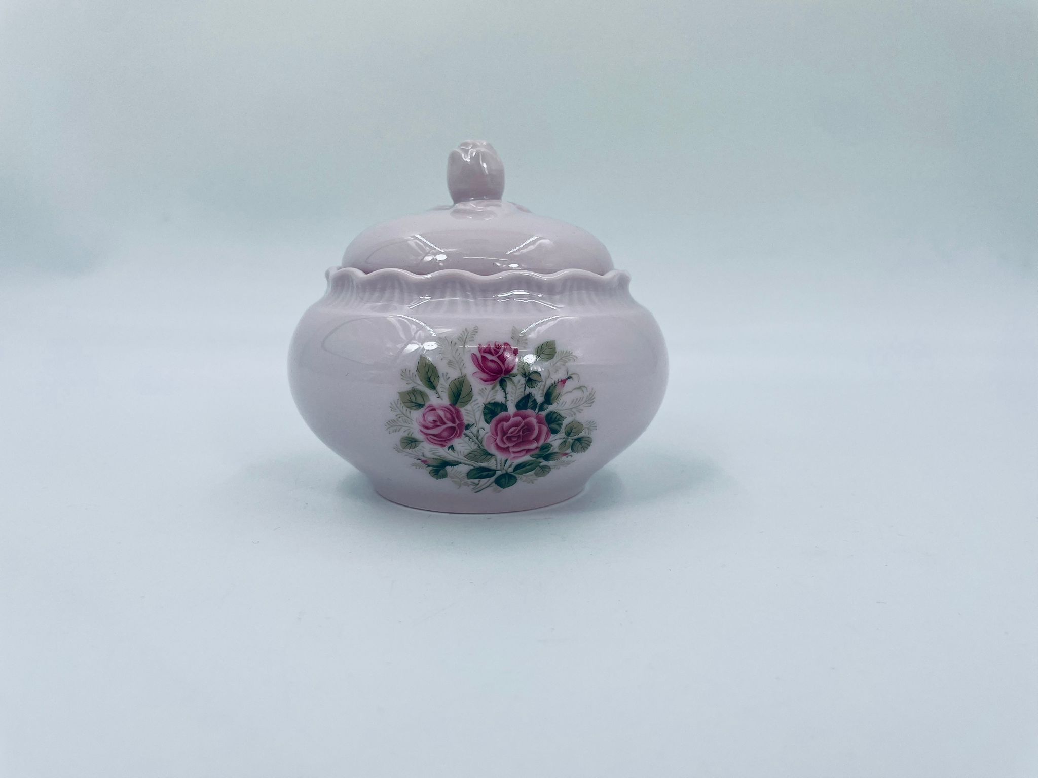 Porcelain sugar bowl Hutschenreuther Rose