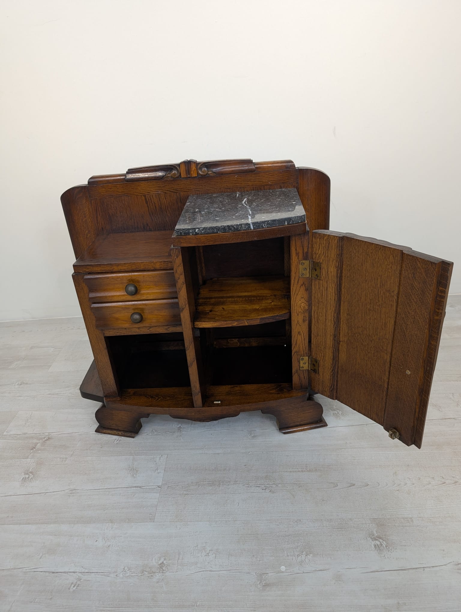 Szafka dębowa secesyjna z marmurem w stylu Art Deco - obrazek 11