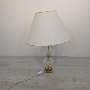 1950s/60s brass crystal table lamp