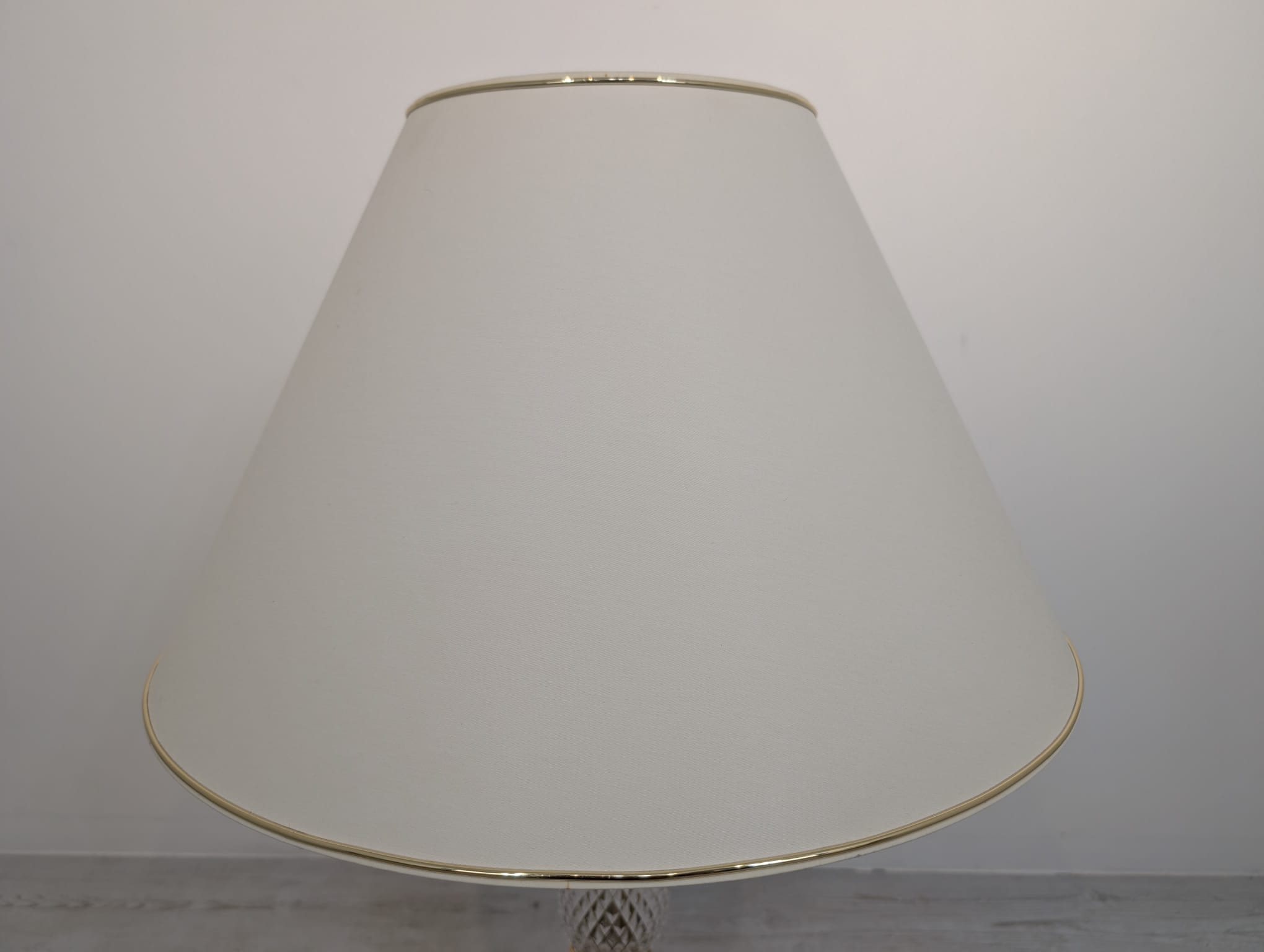 Lampa stołowa kryształowa mosiądzowana z lat 50/60-tych - obrazek 10