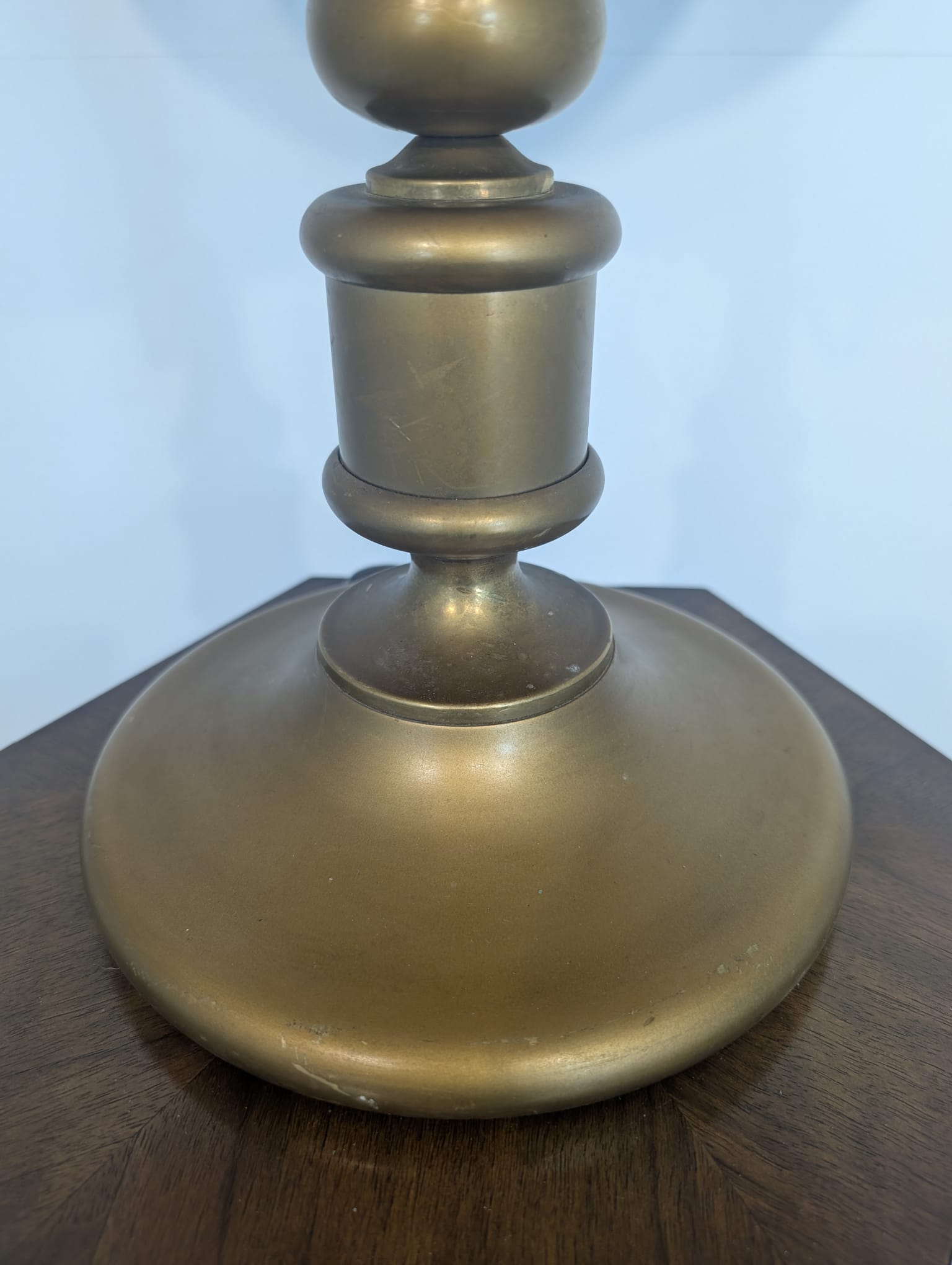 Stylowa lampa stołowa mosiądzowana vintage - Image 4