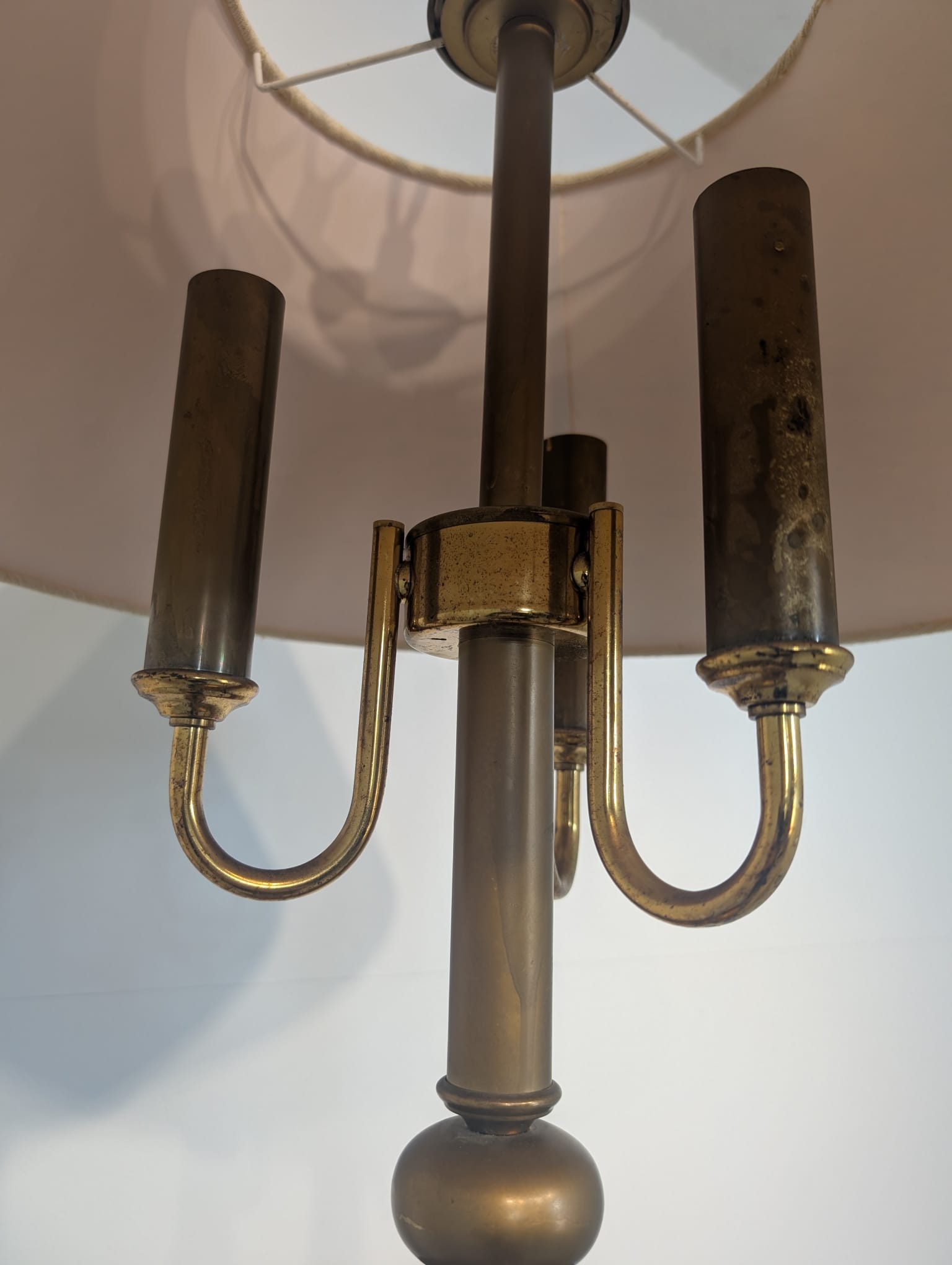 Stylowa lampa stołowa mosiądzowana vintage - Image 6