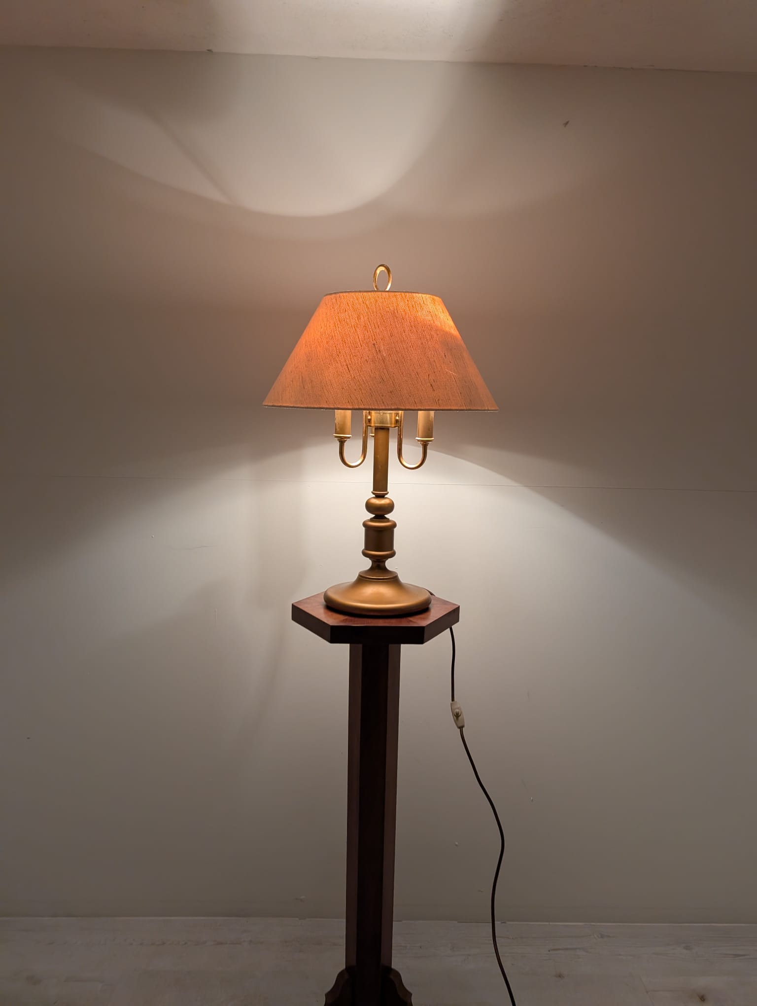 Stylowa lampa stołowa mosiądzowana vintage - Image 14