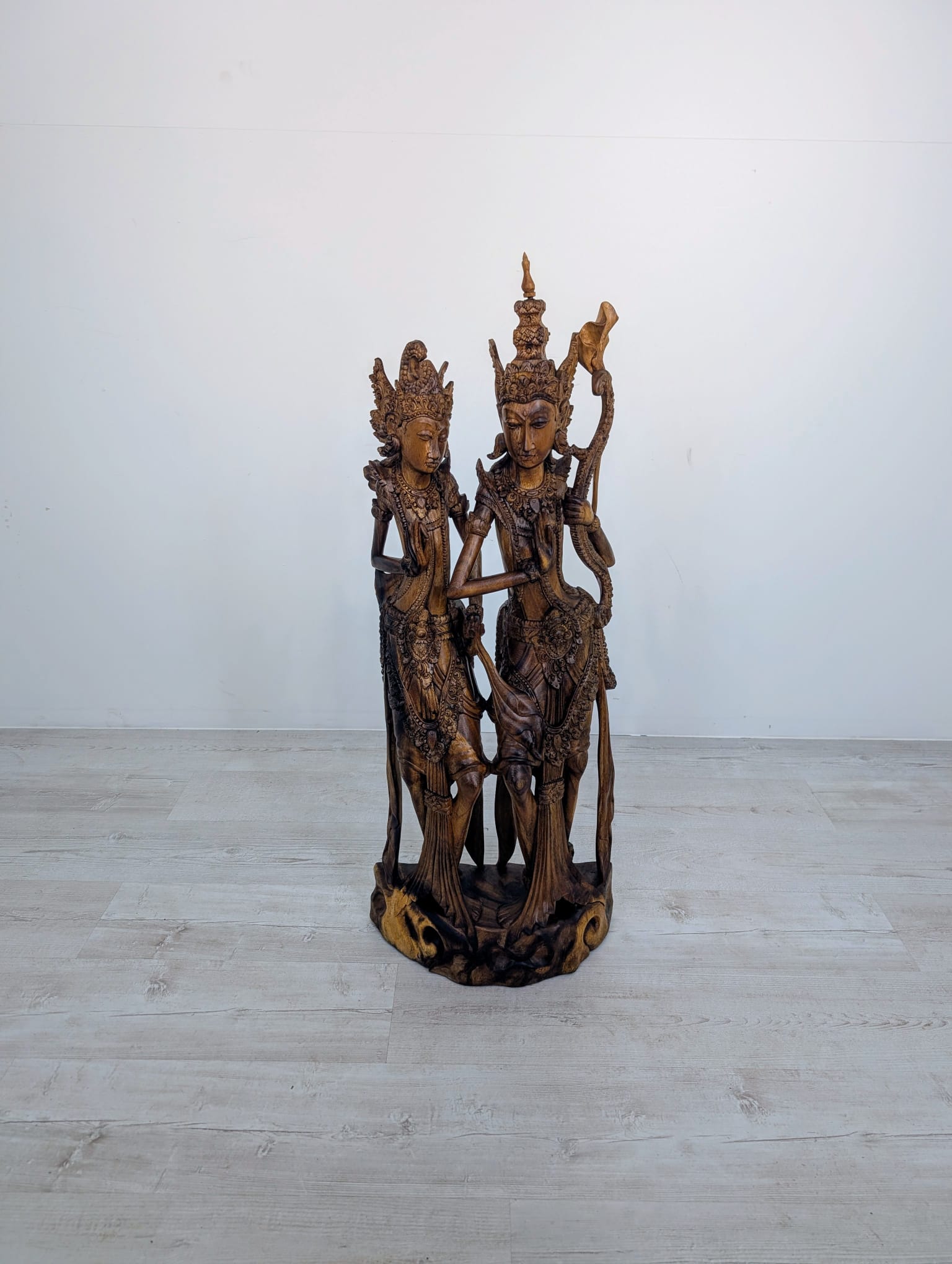 Rzeźba Rama i Sita z Bali z drewna egzotycznego ręcznie wykonana - obrazek 2