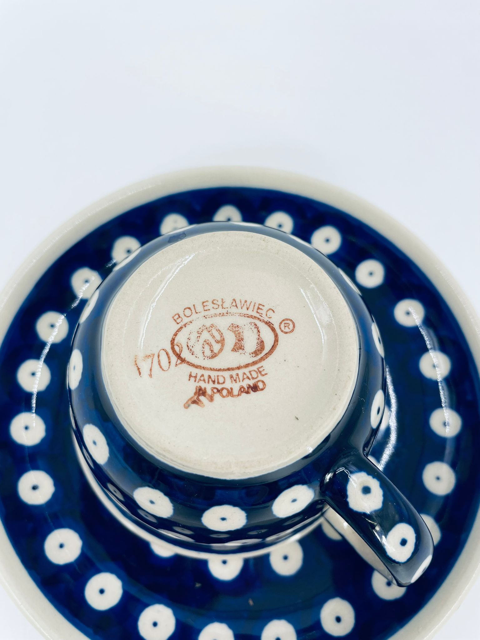 Zestaw śniadaniowy Filiżanka kolekcjonerska Polskiej ceramiki Bolesławiec - obrazek 6