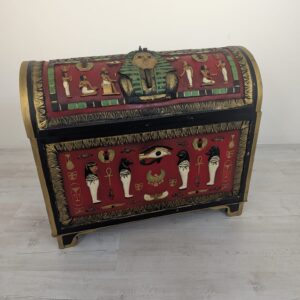 Chest, red chest in ancient Egyptian style