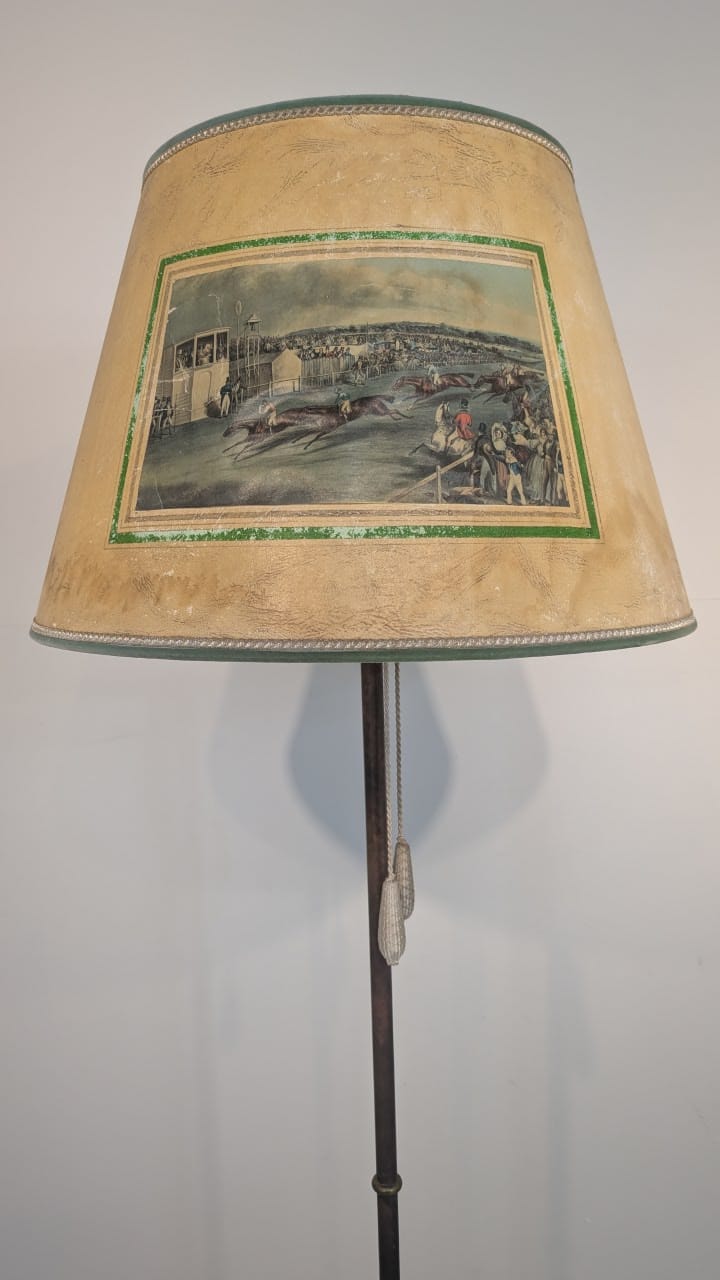 Stylowa lampa podłogowa mosiężna w stylu vintage z lat 50/60-tych - obrazek 4