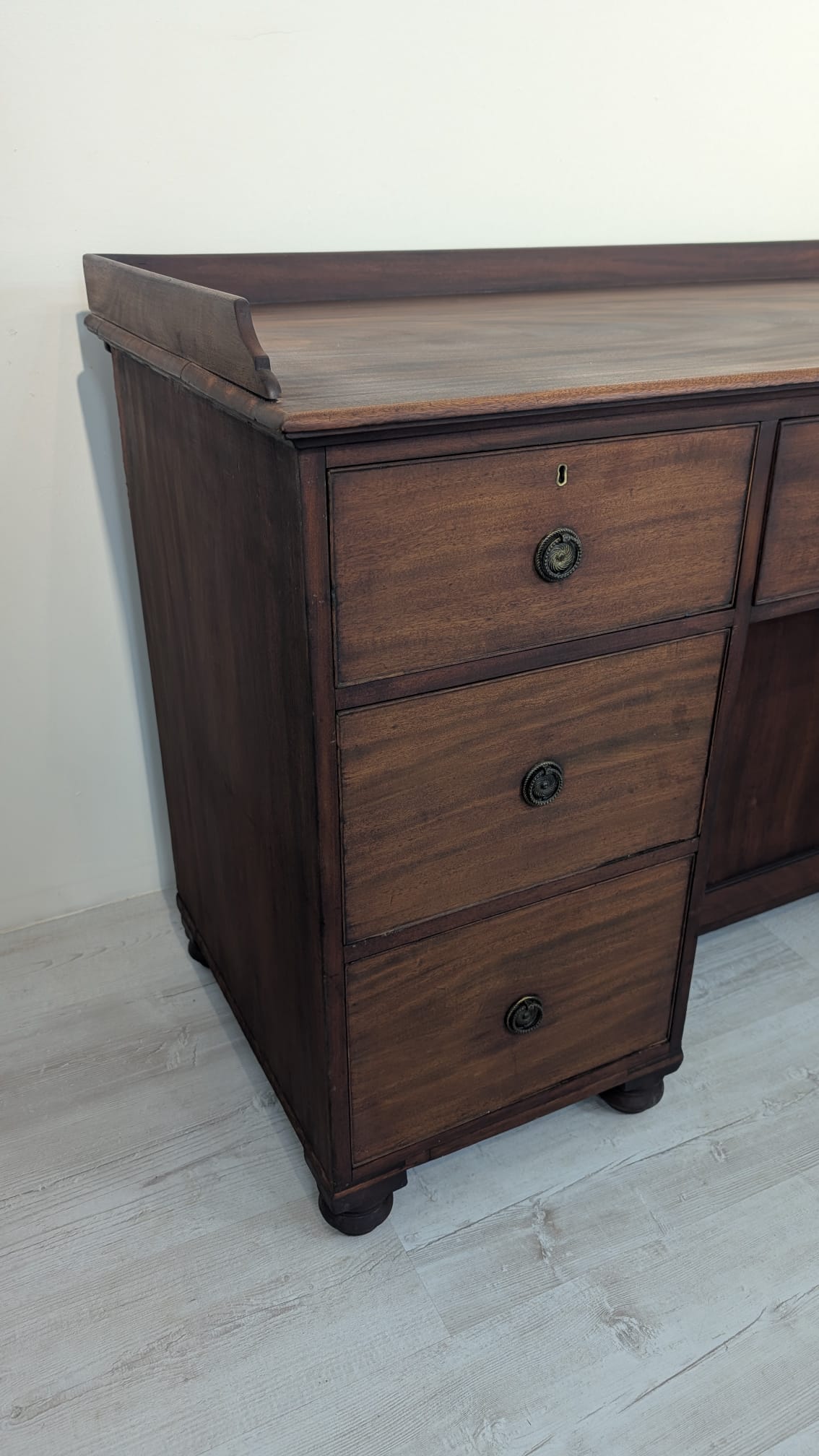 Biurko z litego drewna tekowego z XIX wieku - Image 3