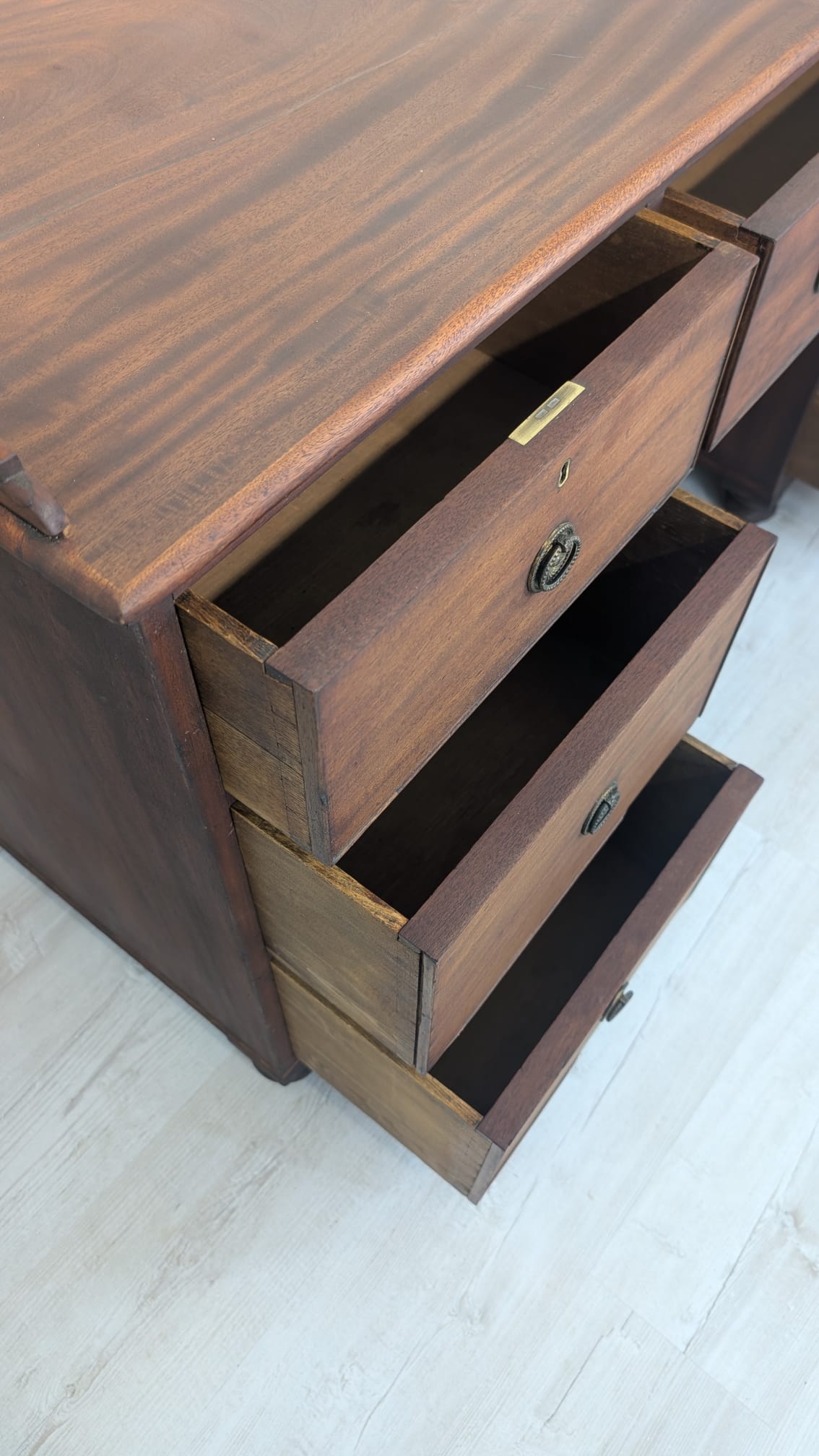 Biurko z litego drewna tekowego z XIX wieku - Image 8