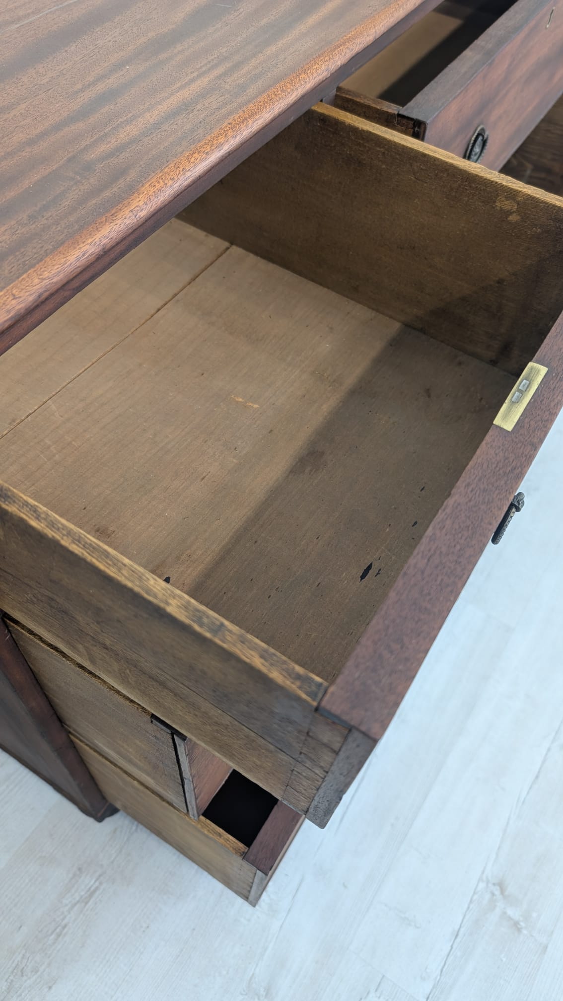 Biurko z litego drewna tekowego z XIX wieku - Image 9