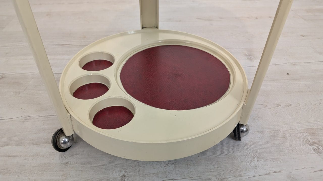 Mobilny stolik barowy mid-century proj. Luigi Massoni z lat 70-tych - Image 3