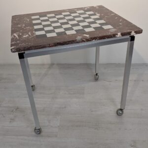 1970s/80s marble chessboard mobile table