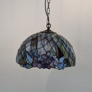 Hanging lamp Stylish Tiffany chandelier purple and green