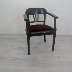 1930s/40s Art Nouveau oak cabinet armchair on springs