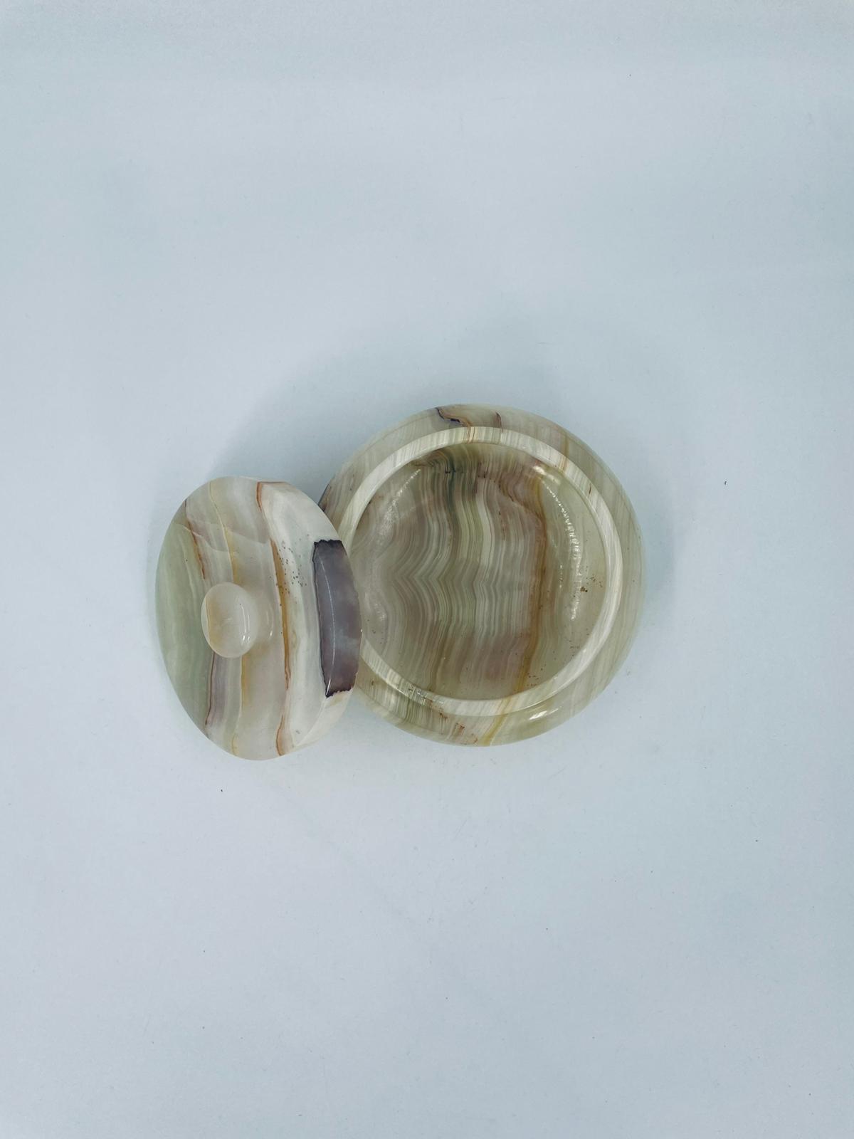 Bombonierka, puzderko z onyksu Vintage - obrazek 7