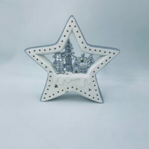 Porcelain Christmas lantern Vintage Star