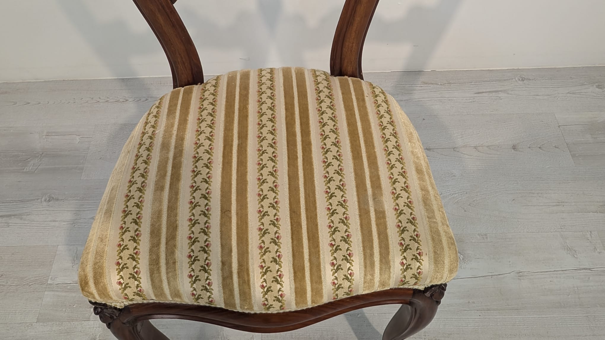 Krzesło Ludwik Philip z połowy XIX wieku na sprężynach palisander - obrazek 3