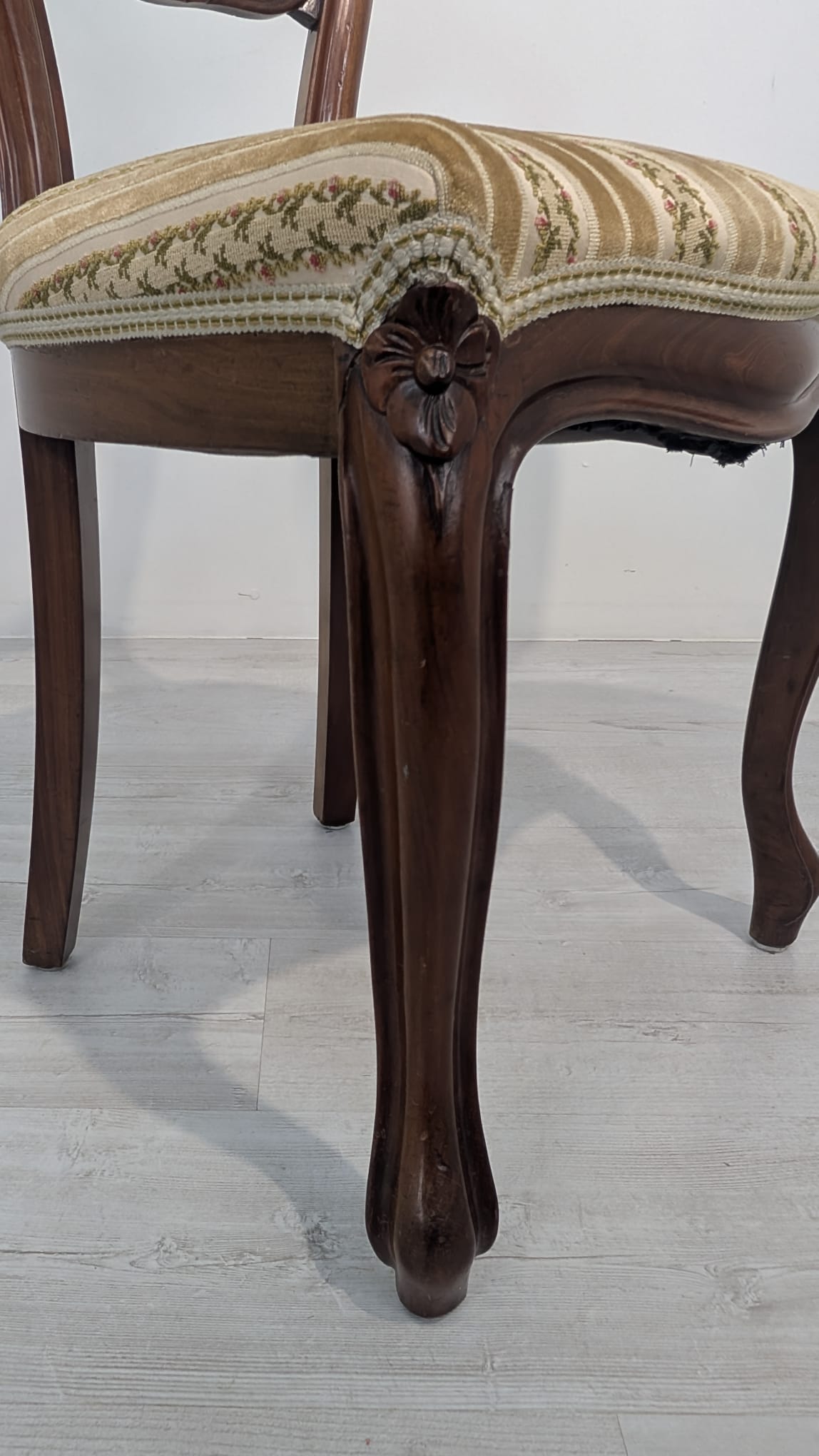 Krzesło Ludwik Philip z połowy XIX wieku na sprężynach palisander - obrazek 9