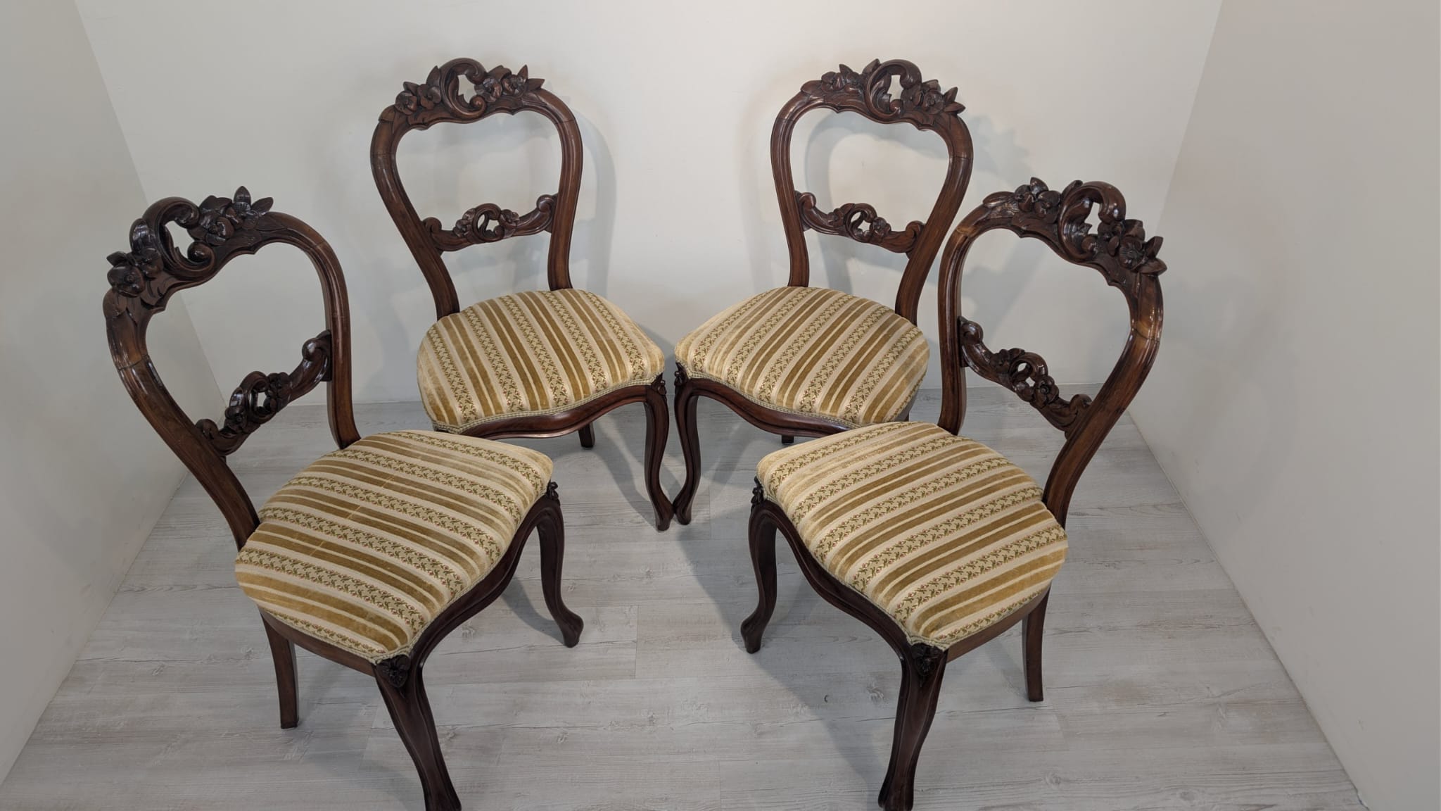 Krzesło Ludwik Philip z połowy XIX wieku na sprężynach palisander - obrazek 12