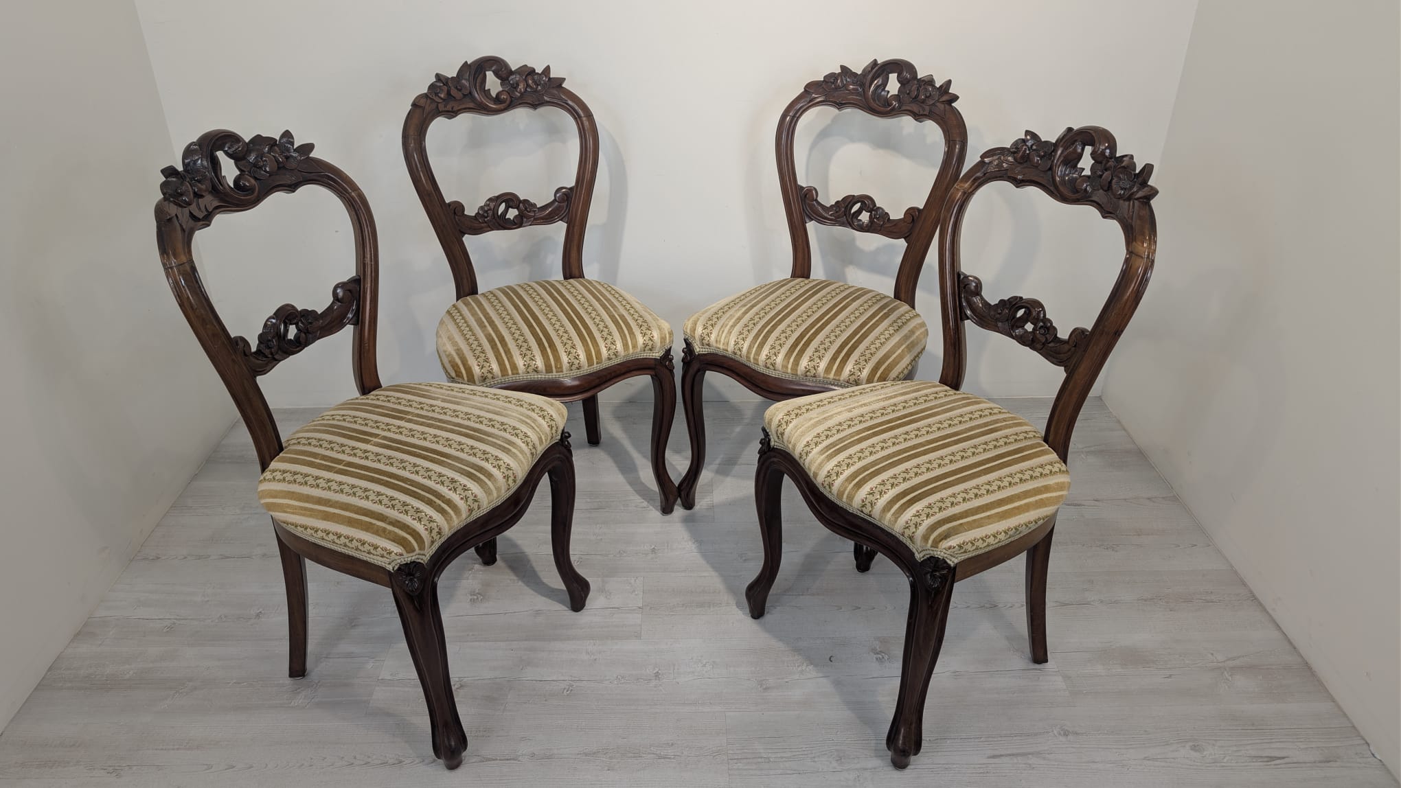 Krzesło Ludwik Philip z połowy XIX wieku na sprężynach palisander - obrazek 2