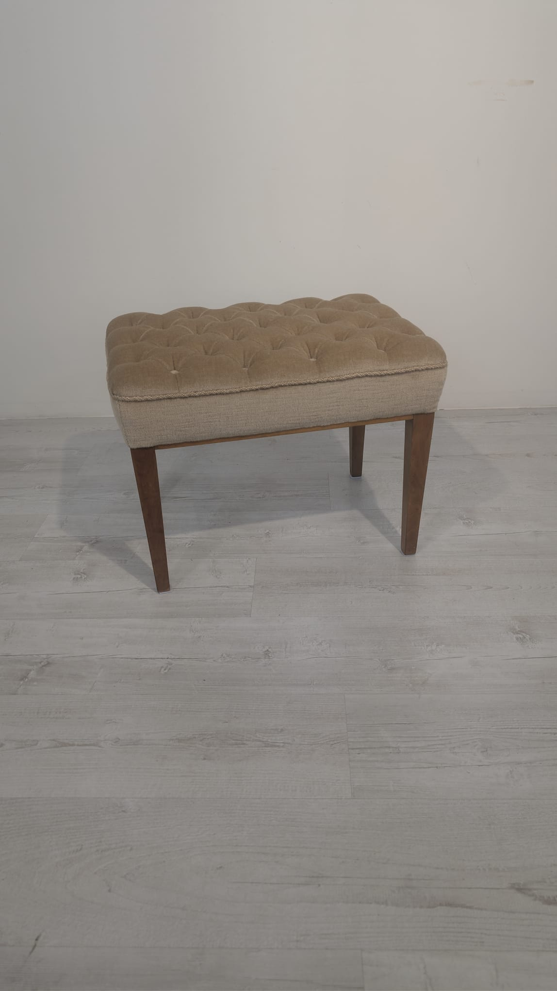 1960s quilted footstool on springs