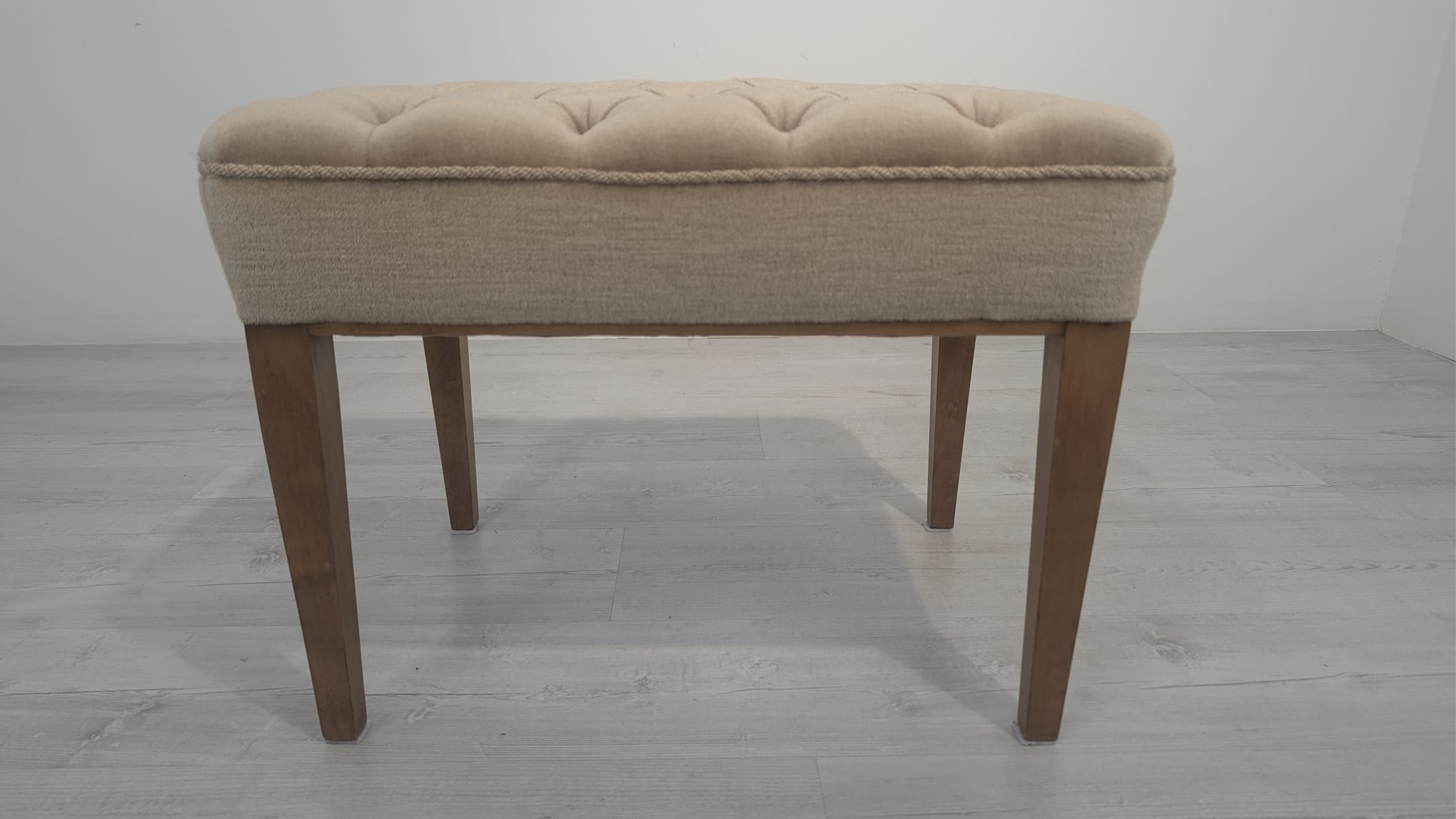 Puf, podnóżek pikowany na sprężynach z lat 60-tych - Image 3