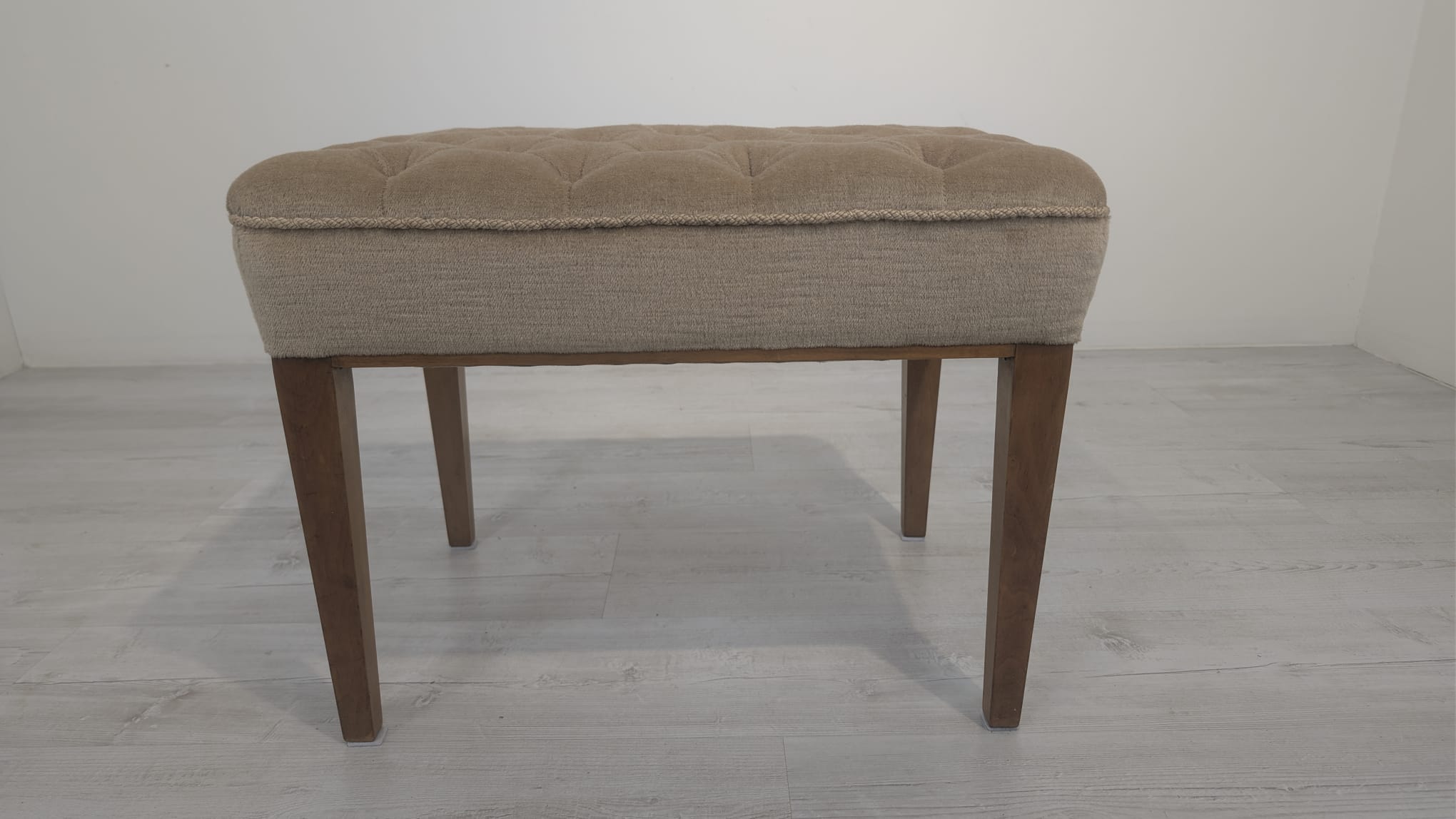 Puf, podnóżek pikowany na sprężynach z lat 60-tych - Image 4