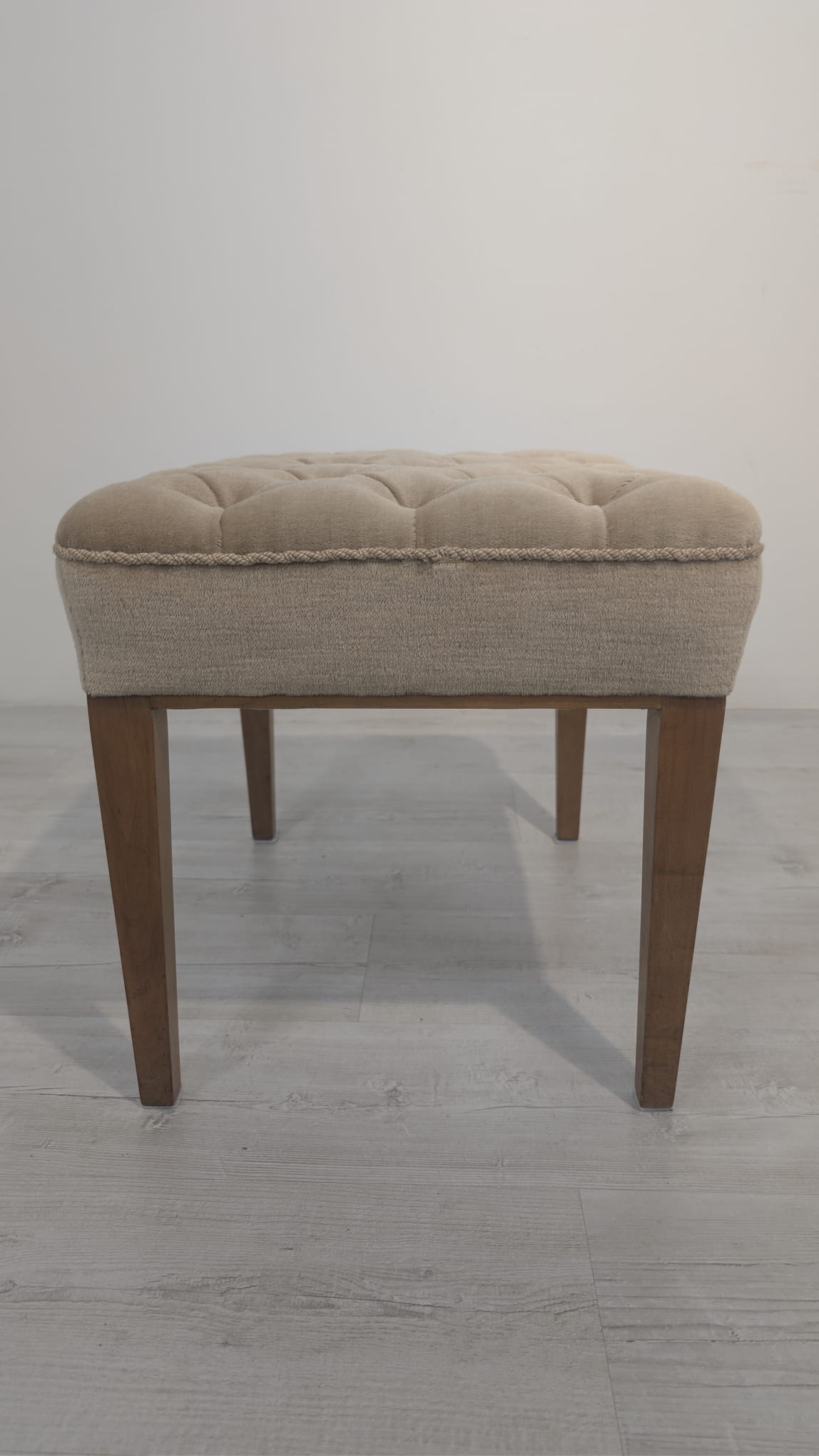 Puf, podnóżek pikowany na sprężynach z lat 60-tych - Image 5