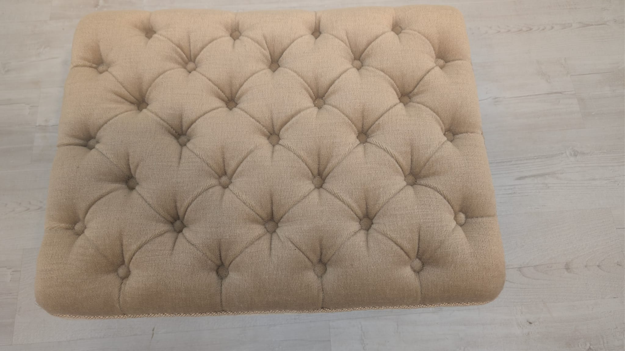 Puf, podnóżek pikowany na sprężynach z lat 60-tych - Image 10