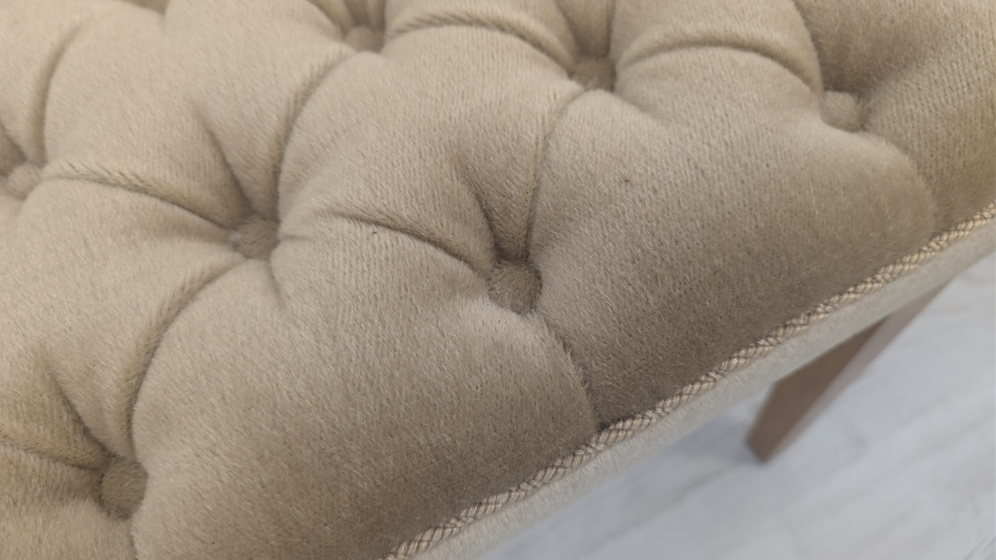 Puf, podnóżek pikowany na sprężynach z lat 60-tych - Image 9