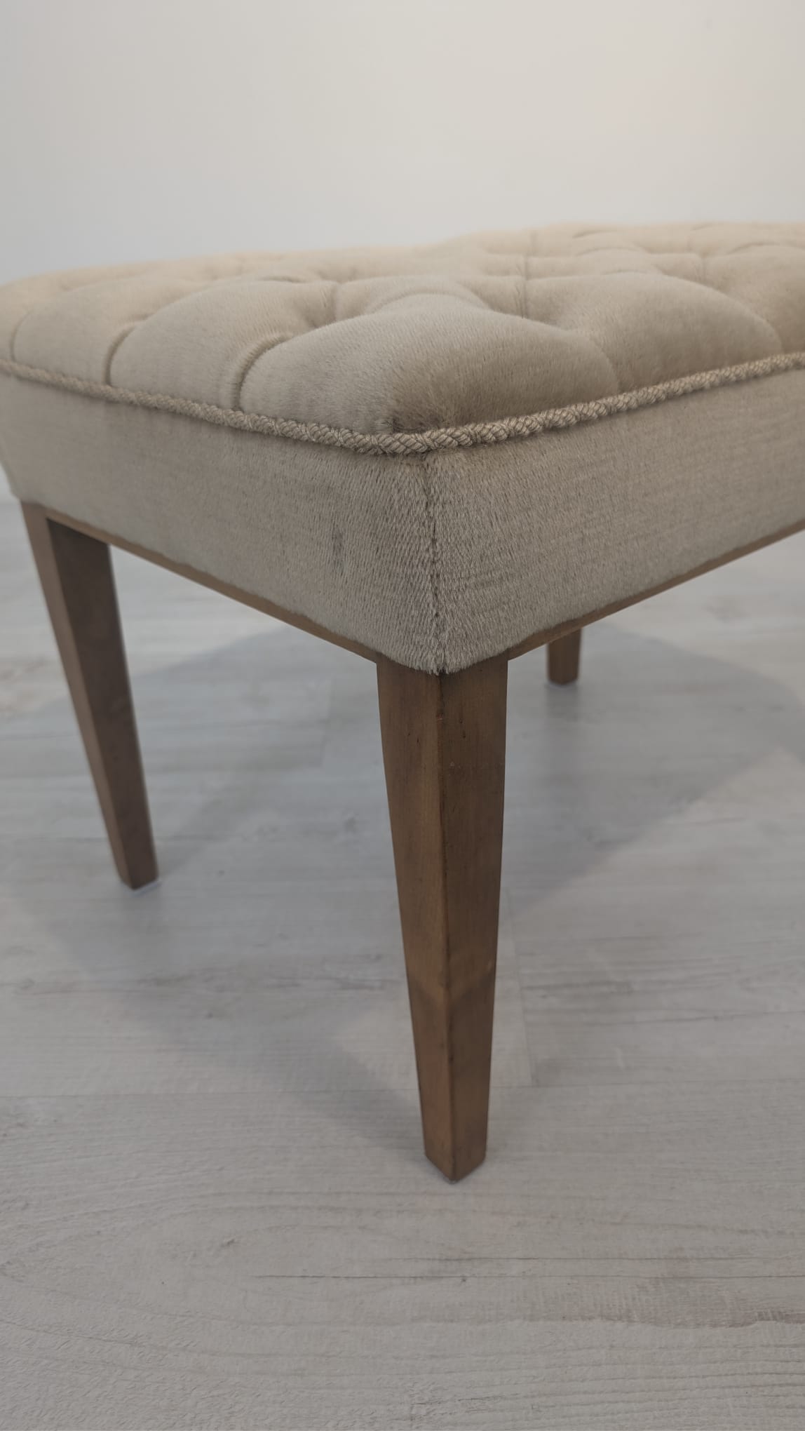 Puf, podnóżek pikowany na sprężynach z lat 60-tych - Image 8