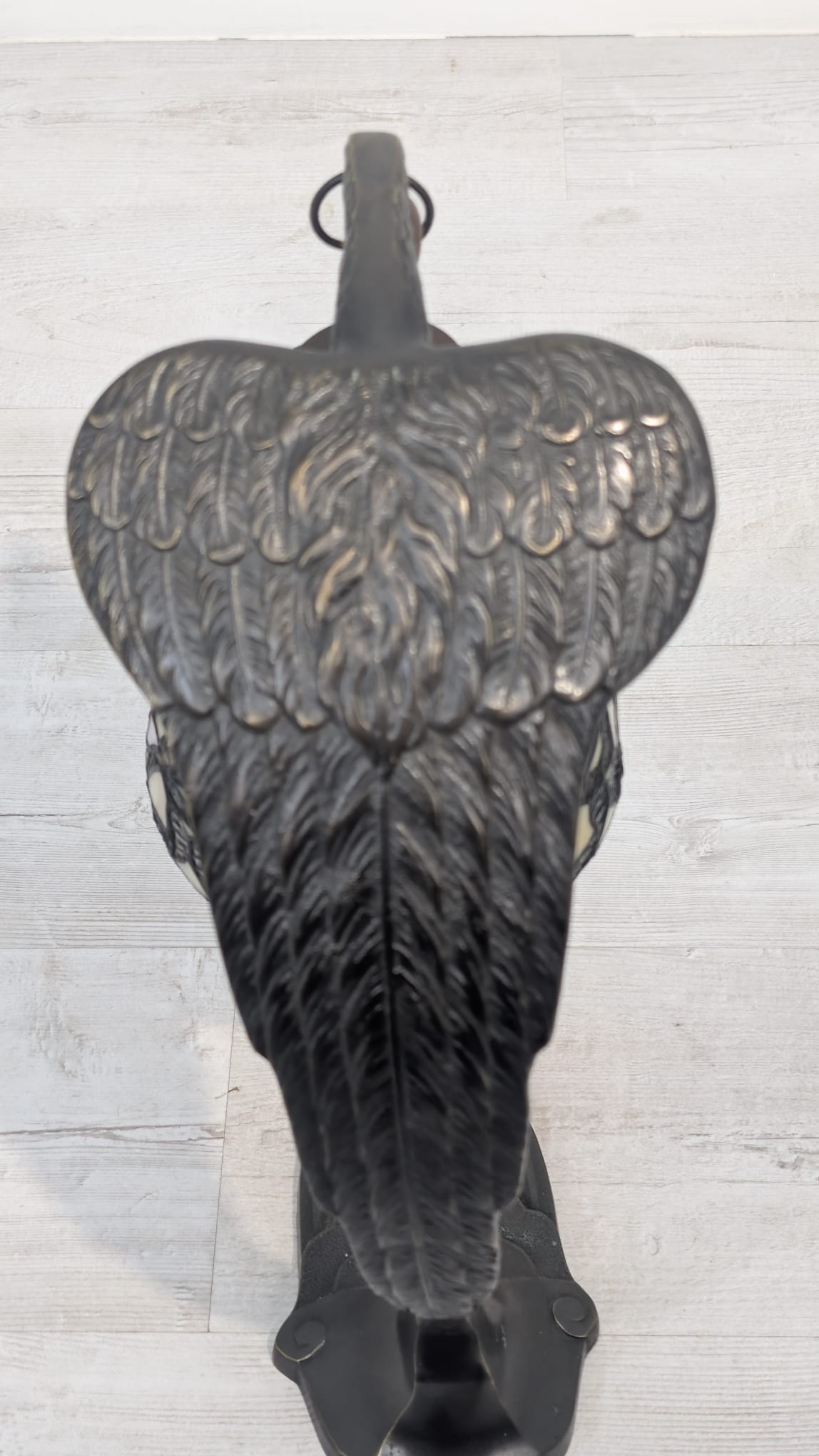 Lampa stołowa, biurowa witrażowa w stylu Tiffany Orzeł z brązu - obrazek 13