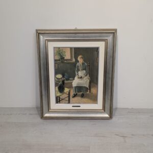 Oil painting "Reader with Cat" by Fritz von Uhde