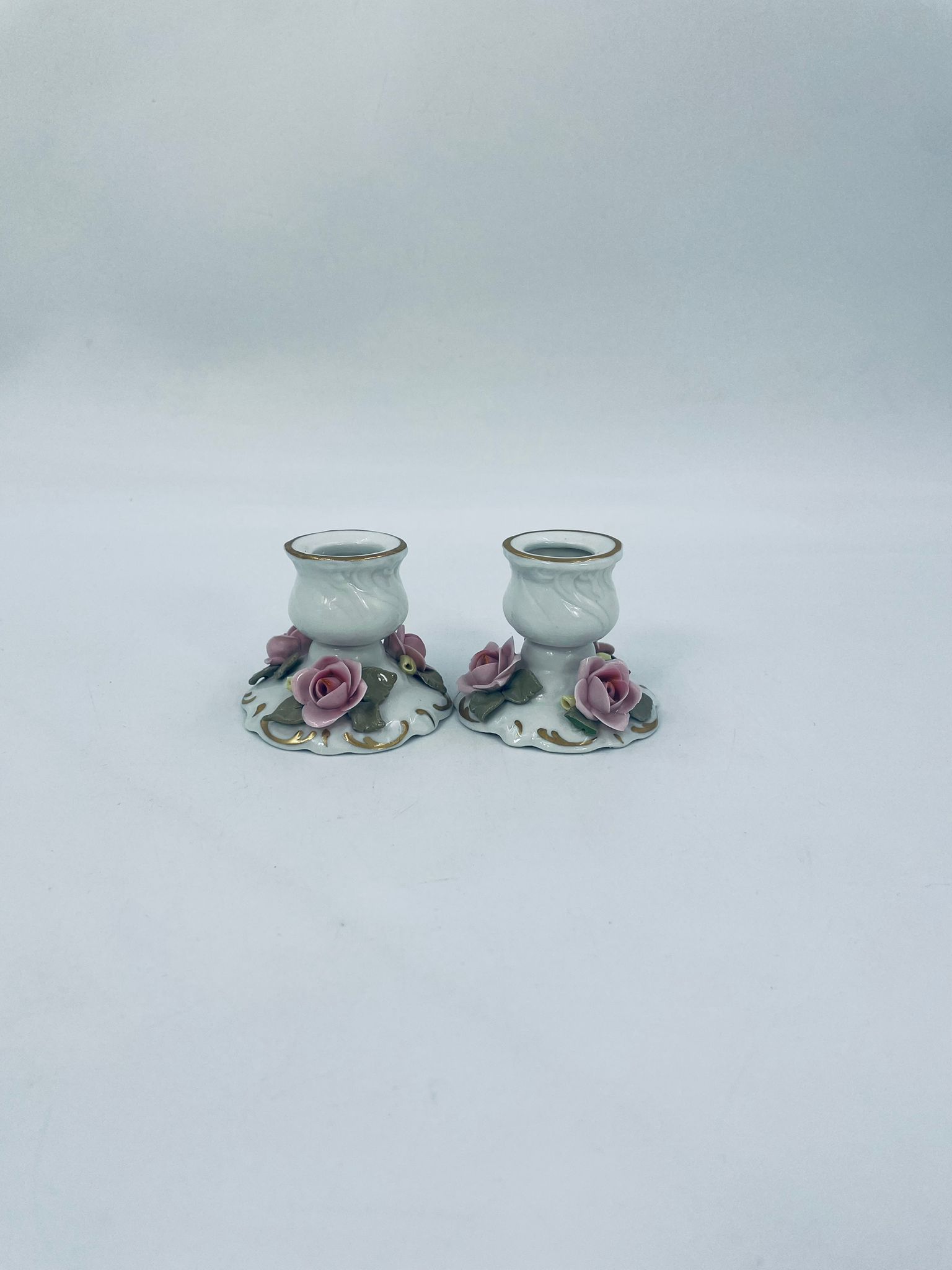 Świeczniki porcelanowe Vintage Dresden - Image 3