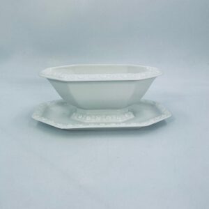Rosenthal White Maria porcelain sauce boat with stand