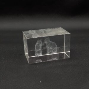 Crystal paperweight Vintage cats 3D