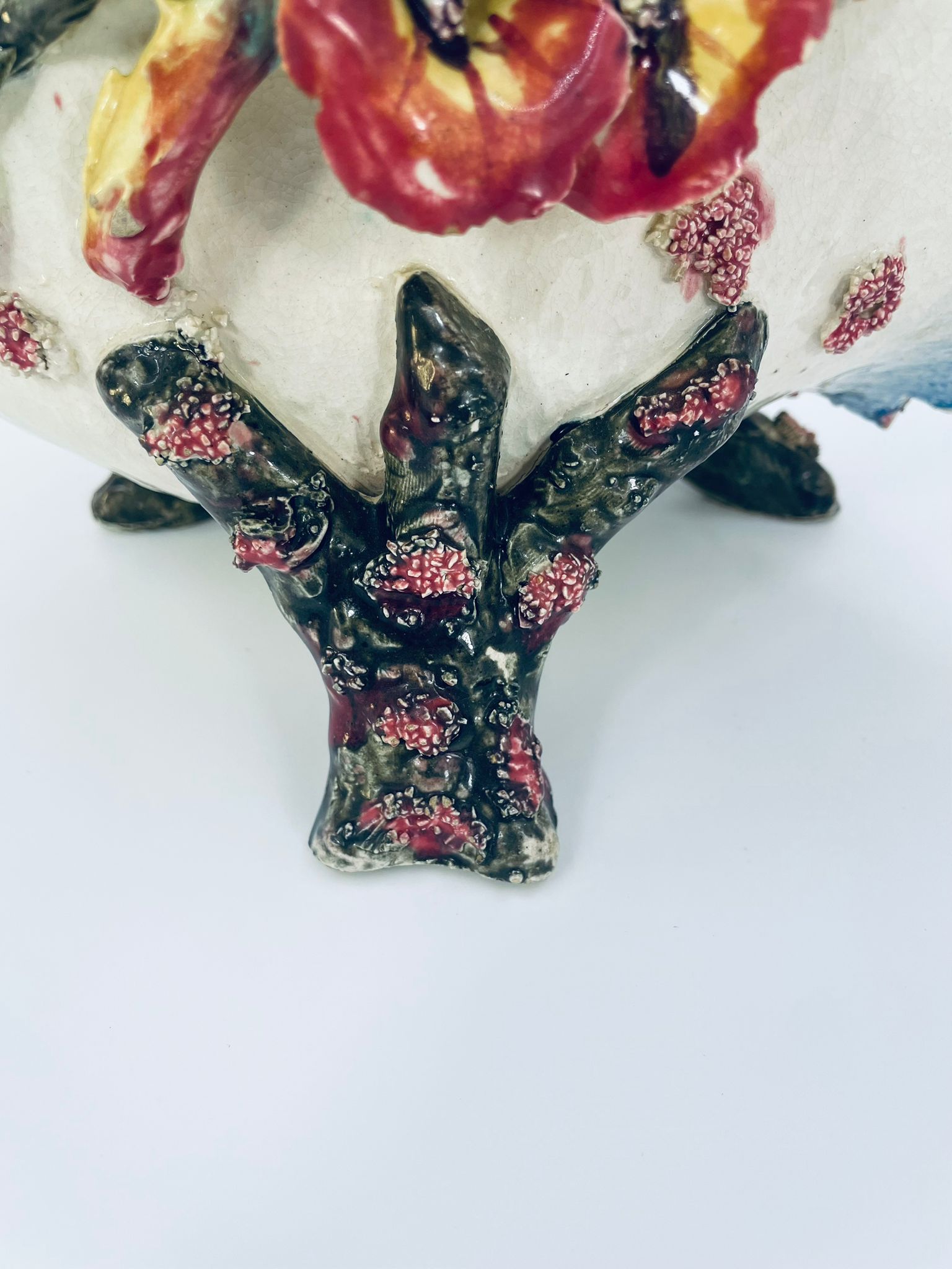 Antyczny kosz Wiktorjanski Majolikowy - obrazek 9