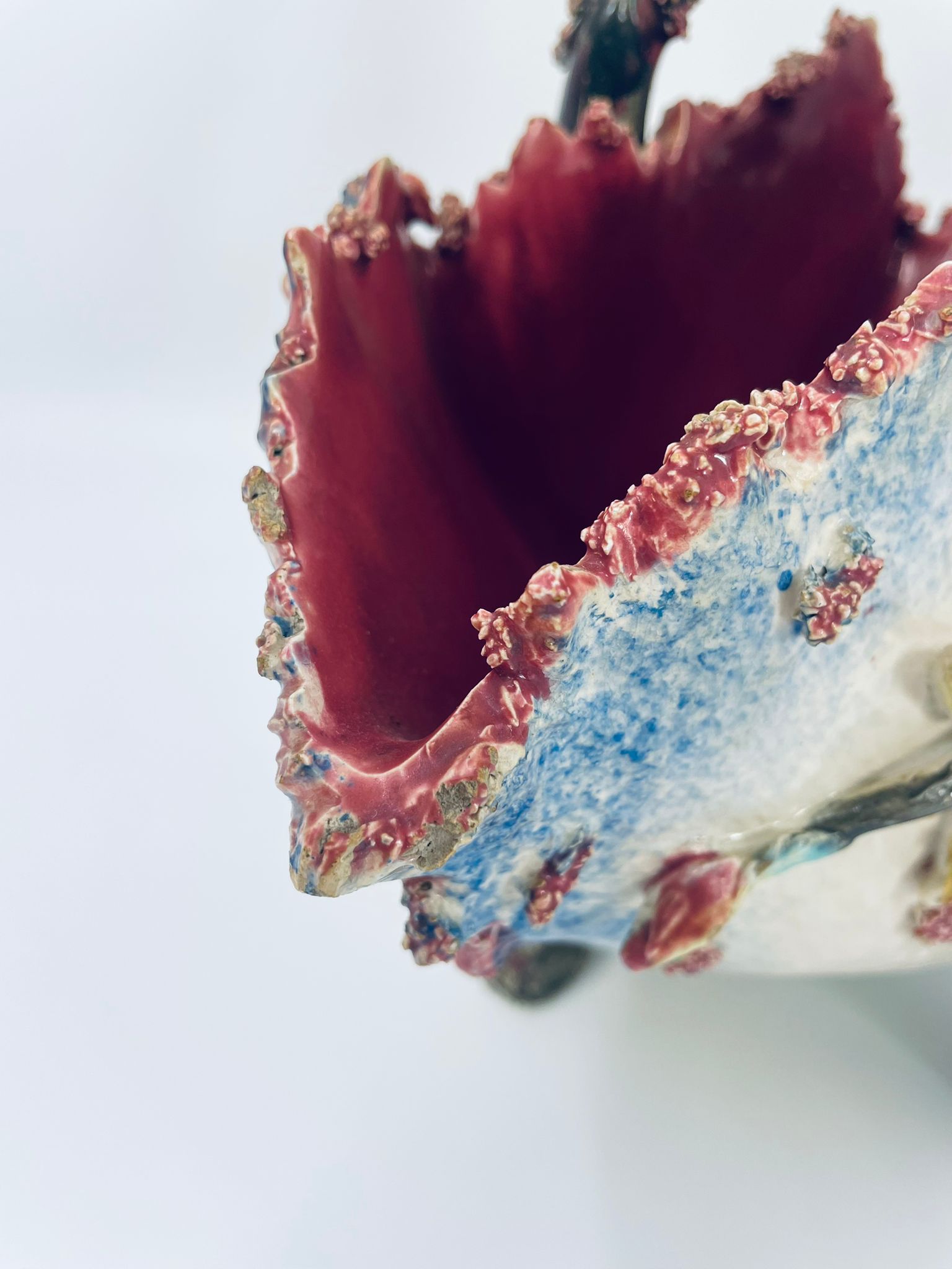 Antyczny kosz Wiktorjanski Majolikowy - obrazek 16